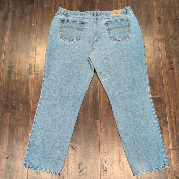 Vintage Bugle Boy 750 Jeans Mens 42W 30L Light Blue Wash Straight Leg Denim 90s - Picture 2 of 11